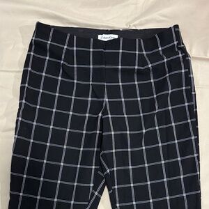 Calvin Klein Black and White Checkered Trousers